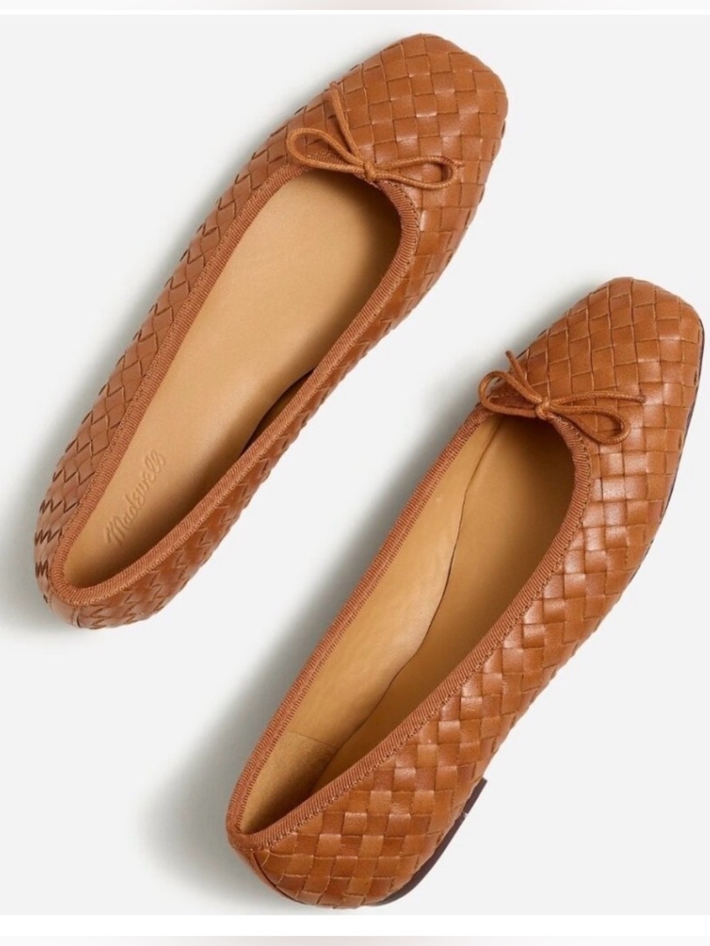 Madewell The Anelise Ballet Flat Women’s Sz 6.5 Brown Woven Slip-On Leather